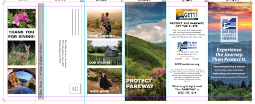 Self-mailer brochure layout (with fold lines)