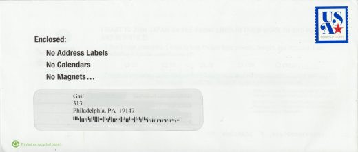 Oxfam America direct mail