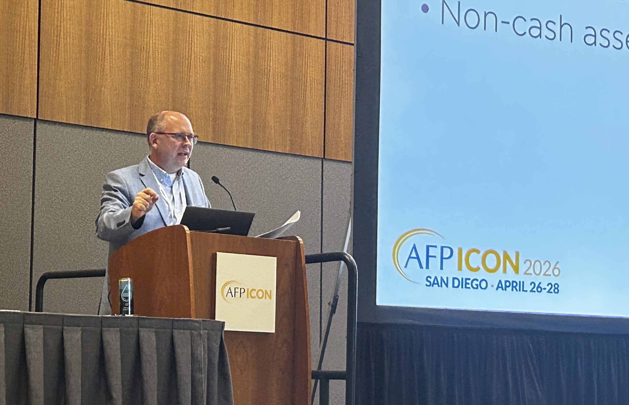 Jeremy Wells, CFRE, presents at AFP ICON 2026 on unlocking non-cash asset gifts for nonprofits